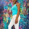 Women's White Distressed Jeans - Image 2